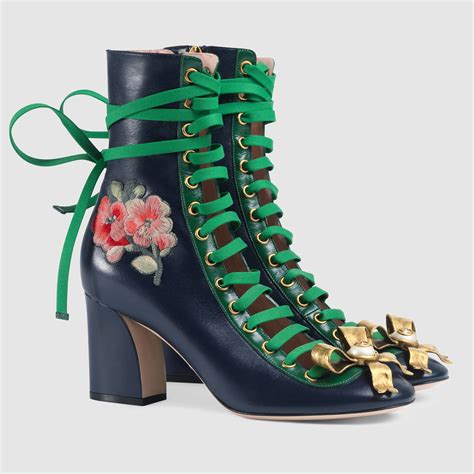 blue gucci shoestrings|Gucci designer ankle boots.